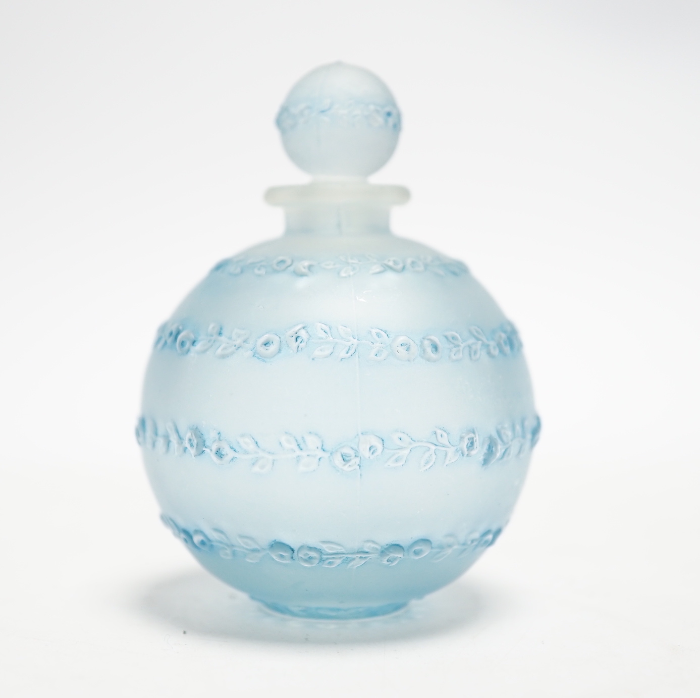 A Lalique Rose Sans Fin scent bottle, signed to the base, 8cm high